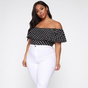 NWT Fashion Nova Lily Off-Shoulder Bodysuit 3X